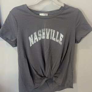 Stitch Fix Nine britton Charcoal Gray Knot-Front Nashville Tee